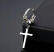 Kolczyk Do Ucha HUGGIE Krzyż Krzyżyk Kuleczka STAL Punk Gothic Rock (2)