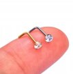 Tytanowy SREBRNY Kolczyk do Nosa z Cyrkonią NOSTRIL PIERCING 0,8/7/2-3 (3)