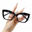 Eleganckie Okulary Zerówki Antiblue Czarne designerskie typu „Cat Eye” (2)