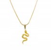 Naszyjnik Z Wężem Wąż Łańcuszek Stylowy STAL CHIRURGICZN Pozłacana 18K (2)