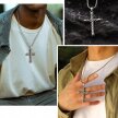 Męski Naszyjnik Wisiorek Krzyż Krzyżyk Twist Punk Gothic (7)