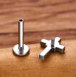 Tytanowy Kolczyk Labret PIERCING Cyrkonie KRZYŻ KRZYŻYK HELIX Lobe (5)