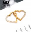 Tytanowy Kolczyk Clicker PIERCING Serce z Cyrkoniami HELIX Lobe 1,2/8 (3)