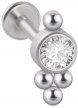 LABRET Śliczna Cyrkonia z Kuleczkami SS316L 1,2/8