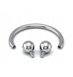 Tytanowy Kolczyk PIERCING Podkówka z Kuleczkami SREBRNY 1,2/6-10/3+3