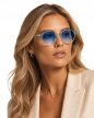 Okulary Przeciwsłoneczne Damskie Transparentne Niebieskie UV400 Retro (1)
