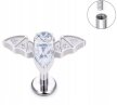 Tytanowy Kolczyk Labret PIERCING z Cyrkoniami Nietoperz HELIX Lobe