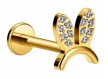 Tytanowy Kolczyk Labret PIERCING Cyrkonie Uszy Króliczek HELIX Lobe