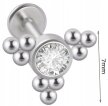 LABRET Śliczna Cyrkonia z Kuleczkami SS316L 1,2/8 (2)
