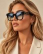 Eleganckie DAMSKIE Okulary Przeciwsłoneczne Duże Zaokrąglone Oprawki (2)