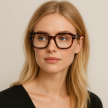 Modne okulary zerówki oprawki damskie tortoise havana, kwadratowe (8)