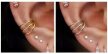 Srebrny Tytanowy Kolczyk Clicker PIERCING Potrójne kółko HELIX Lobe 1,2/8-10 (3)