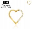 Tytanowy Kolczyk Clicker PIERCING Serce z Cyrkoniami HELIX Lobe 1,2/8 (2)