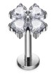 Tytanowy Kolczyk Labret PIERCING Cyrkonie KWIAT SERDUSZKA HELIX Lobe