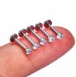 Tytanowy Kolczyk Labret PIERCING SREBRNY z cyrkonią HELIX Lobe 1,2/6-10/2-4 mm (2)