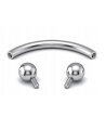 Tytanowy Kolczyk PIERCING Banan z Kuleczkami SREBRNY 1,2/6-10/3+3