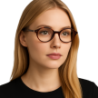 Stylowe okulary zerówki w brązowych oprawkach tortoiseshell okrągłe, unisex