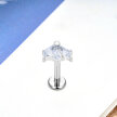 Tytanowy Kolczyk Labret PIERCING Gwiazdka z Cyrkonią HELIX Lobe (4)