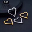 Tytanowy Kolczyk Clicker PIERCING Serce z Cyrkoniami HELIX Lobe 1,2/8 (5)