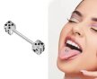 Kolczyk Do Języka Sztanga PIERCING Podwójne Kości Punk Gothic Stal Ch 316L