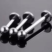 Tytanowy Kolczyk Labret z Kuleczką SREBRNY PIERCING 1,2/6-10 mm (4)