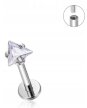 Tytanowy Kolczyk Labret PIERCING z Trójkątną cyrkonią HELIX Lobe 1,2/6-10/3 MM (2)