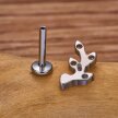  Tytanowy Kolczyk Labret PIERCING Cyrkonie Gałązka Liście HELIX Lobe (2)