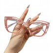 Eleganckie Okulary Zerówki Antiblue Transparentne designerskie typu Cat Eye (2)