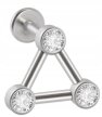 LABRET Śliczny Kolczyk z Cyrkoniami SS316L 1,2/8