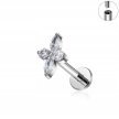 Tytanowy Kolczyk Labret PIERCING z Cyrkoniami Kwiatek HELIX Lobe (2)