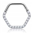 Srebrny Tytanowy Kolczyk Clicker PIERCING z Cyrkoniami HELIX Lobe 1,2/8-10