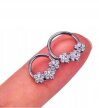 Tytanowy Kolczyk Clicker PIERCING kółko Cyrkonie Kwiatek HELIX Lobe 1,2/8-10 (2)