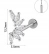 Srebrny Kolczyk PIERCING Labret z Cyrkoniami Stal Ch 316L 1,2/8 (2)