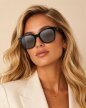 Eleganckie DAMSKIE Okulary Przeciwsłoneczne Duże Zaokrąglone Oprawki (2)