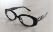 Czarne okulary zerówki w stylu retro, gruba oprawka, owalny kształt, unisex (5)