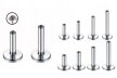 Tytanowy Labret Kolczyk ZŁOTY PIERCING 1,2/6-12 mm (2)