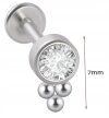 LABRET Śliczna Cyrkonia z Kuleczkami SS316L 1,2/8 (2)