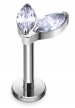 Tytanowy Kolczyk Labret PIERCING Cyrkonie ELEGANCKI HELIX Lobe