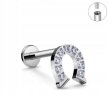 Tytanowy Kolczyk Labret PIERCING Cyrkonie Podkowa HELIX Lobe (2)