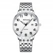 MĘSKI ZEGAREK MSTIANQ ELEGANCKI Srebrny Stalowa BRANSOLETA WODOODPORNY