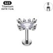 Tytanowy Kolczyk Labret PIERCING Krab Cyrkonie HELIX Lobe