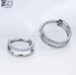 Tytanowy Kolczyk Clicker PIERCING Podwójne kółko Cyrkonie HELIX Lobe 1,2/8-10 (4)
