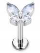 Tytanowy Kolczyk Labret PIERCING Cyrkonie Motyl Motylek HELIX Lobe