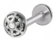 PIERCING Kolczyk Labret Okrągły Kształt z Cyrkonią Stal Ch 316L 1,2/8