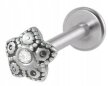 PIERCING Kolczyk Labret z Gwiazdką, Gwiazda Cyrkonia Stal Ch 316L 1,2/8