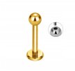 Tytanowy Kolczyk Labret z Kuleczką ZŁOTY PIERCING 1,2/6-10 mm