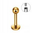 Tytanowy Kolczyk Labret z Kuleczką ZŁOTY PIERCING 1,2/6-10/2-4 mm