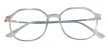 Stylowe okulary zerówki damskie niebiesko-złote elegancki lekka oprawa (3)