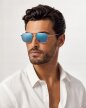 Okulary Przeciwsłoneczne Aviator Premium Srebrne geometryczne, metalowe (3)