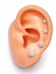 Tytanowy Kolczyk Labret PIERCING Kula z Cyrkoniami HELIX Lobe 1,2/6-10/3 MM (3)